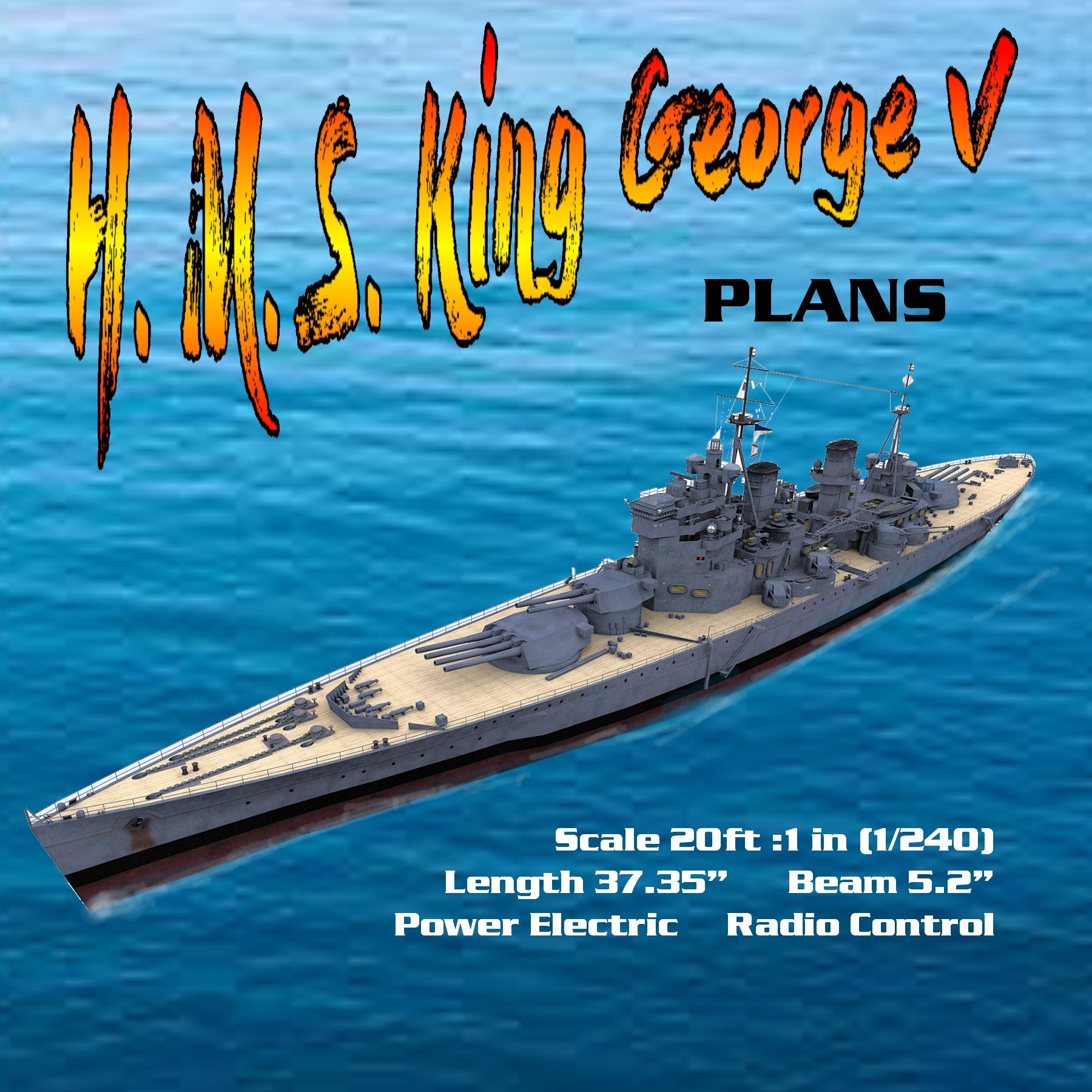 full size printed plans wwii battleship scale 1/240 l 37" suitable forradio control