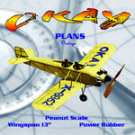 full size printed plans peanut scale  "okay" model is of typical "stick-'n-tissue" construction.
