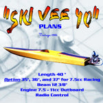full size printed plan  7.5 – 11cc outboard deep vee ski boat “ski vee 40” for radio control