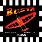 full size printed plan & building notes elliptical wing combat ship *bosta* w/s 38" engine .35