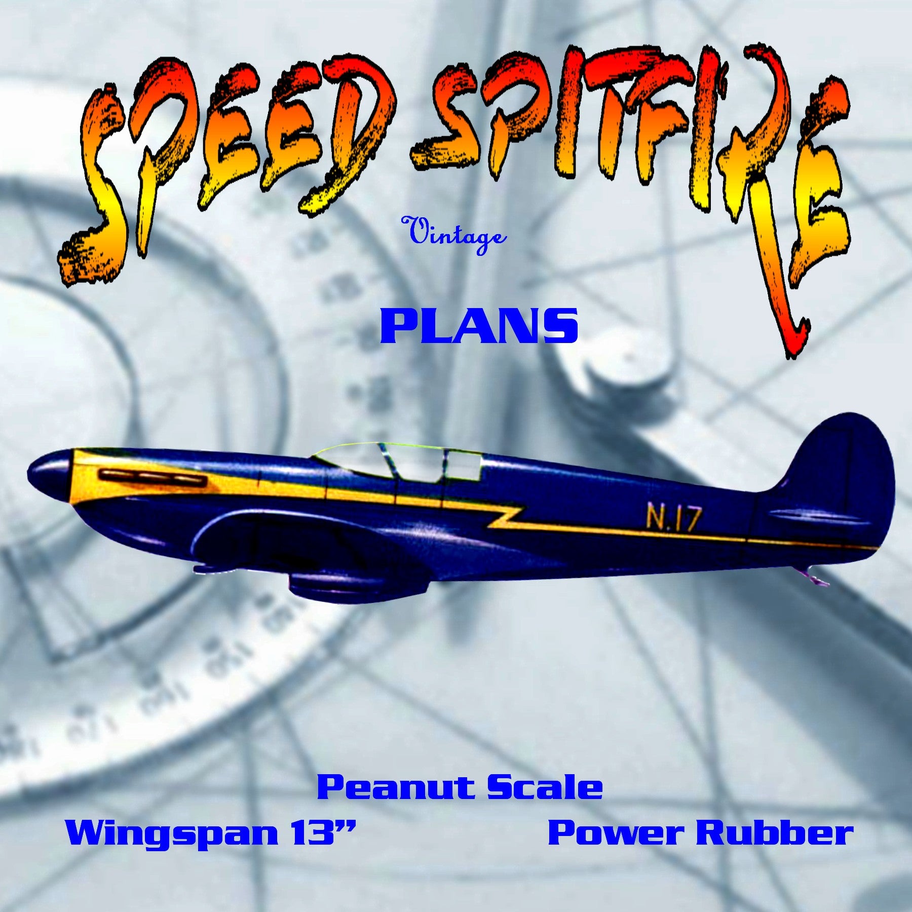full size printed plans peanut scale "speed spitfire" aerodynamics plays no favourites