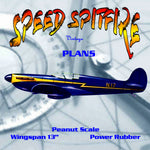 full size printed plans peanut scale "speed spitfire" aerodynamics plays no favourites