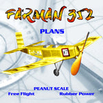 full size printed peanut scale plans farman 352 an easy-to-build low winger
