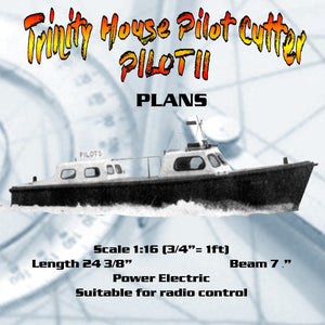 full size printed plan scale 1:16 trinity house pilot cutter suitable for radio control