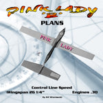 full size printed plan control line speed pink lady class  ‘b’  wingspan 26 1/4”   engine .30