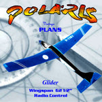 full size printed plan open or slope glider for radio control 62 1/2” w/s