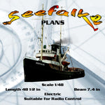 full size printed plans scale 1/48 48 1/2 in seefalke tug suitable for radio control