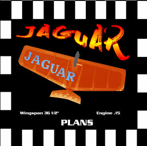 full size printed plan & building notes english-style fai combat *jaguar* wingspan 36 1/2"  engine .15