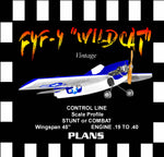 full size printed plan control line  f4f-4 "wildcat" stunt or combat  scale profile