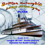 full size printed plan scale 1:72 british columbia lake steamer suitable for display or radio control