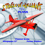 full size printed plans peanut scale "stinson reliant" five page article building from plans