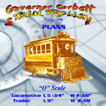 full size printed plan 'o' gauge governor corbett steam trolley and trailer