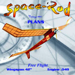 full size printed plan 1957 free flight  space-rod wingspan 42”  engine ½a