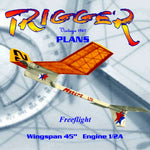 full size printed plan freeflight "trigger"1/2 a high-thrust type, warp resistant structure