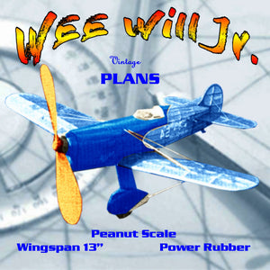 full size printed plans peanut scale "wee will jr." a successful scale model,
