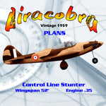 full size printed plan vintage 1959 control line stunt acrobatic airacobra it is smooth and stable,