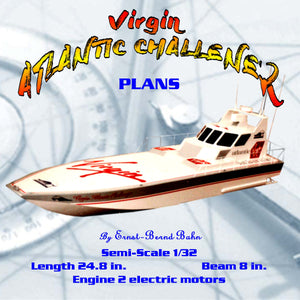 full size printed plan semi‑scale 1/32 "virgin atlantic challener" for radio control
