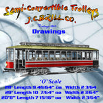 full size printed drawings semi-convertible trolleys  j.c.brill co.  a 1943 plan