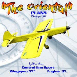 full size printed plans vintage 1970 control line stunter “the oriental” contest record has been outstanding