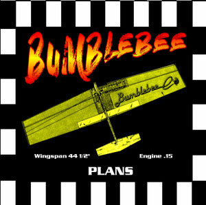 full size printed plan & building notes fai combat ship *bumblebee* wingspan 44 1/2"  engine .15
