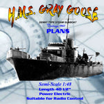 full size printed 1:48 denny type steam gunboat plan & article suitable for radio control