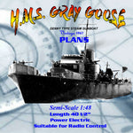 full size printed 1:48 denny type steam gunboat plan & article suitable for radio control