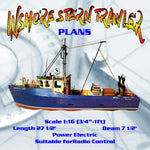 full size printed plan scale 1:16 “inshore stern trawler” suitable for radio control