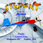full size printed plan control line profile  trainer "student" rugged, light and builds quickly