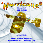 full size printed plans  vintage 1973 control line stunter "hurricane" will try not to let you down.