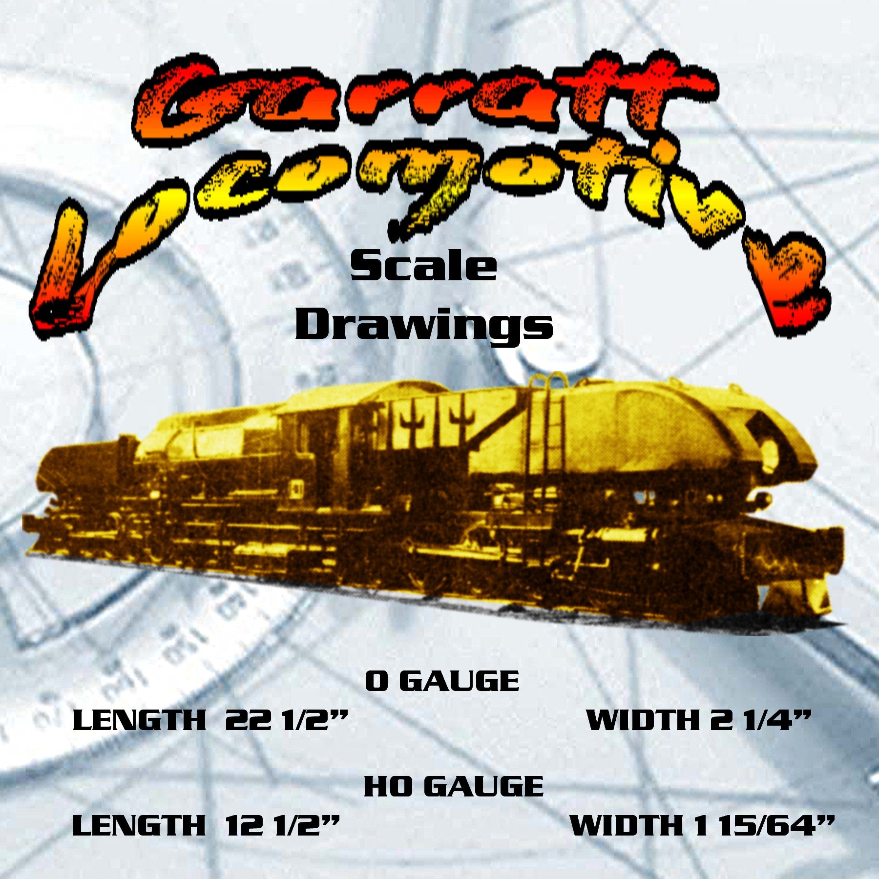 scale printed drawings vintage 1947 o & ho gauge garratt locomotive