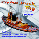 full size printed plans scale 1/32  l 37 in  tug suitable for radio control