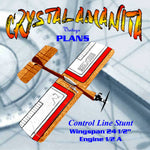 full size printed plan to build a 1/2 a control line sport stunt airplane crystal amanita