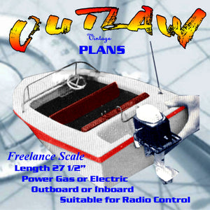 build a gas 0r electric inboard or outboard r//c boat full size printed plans