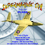 full size printed plan free fight supermarine 508 .09-.14 ducted fan