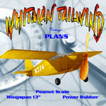 full size printed plans peanut scale "whitman tailwind" suitable as a first peanut to be built from scratch