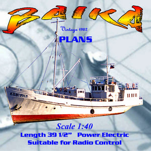 full size printed plan scale 1:40 russian lake steamer " baika " suitable for radio control