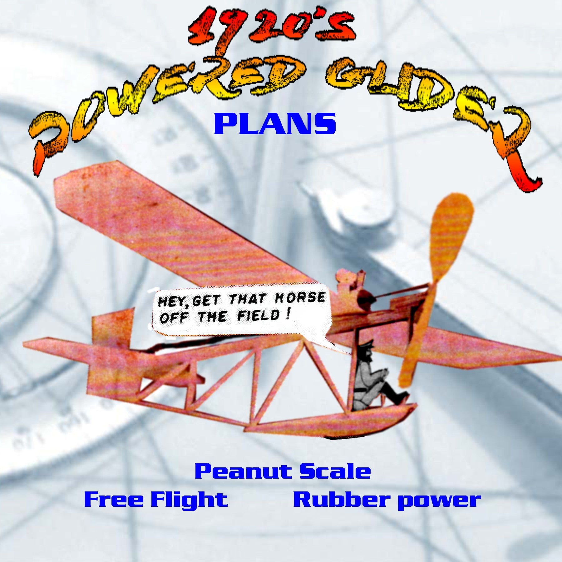 full size printed plans peanut scale 1920's powered glider ton of fun for peanuts with this simple, rugged model