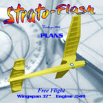 full size printed plan 1950 free flight  wingspan 37"  engine ½ a strato-flash results: spectacular!