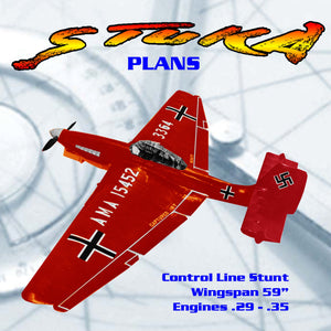 full size plan vintage 1960 .35 control line stunt  stuka spectac­ular scale-stunt aircraft
