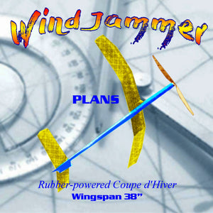full size printed plan rubber-powered coupe d'hiver wind jammer a proven winner