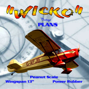 full size printed plans peanut scale "wickner “wicko"" simple model fuselage
