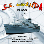 full size printed plan cargo-passenger scale 1:164 l 40" s.s. uganda suitable for radio control