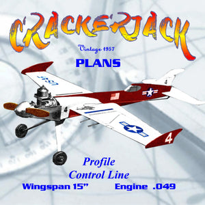 full size printed plan 1957 control line profile  w/s 15 “  engine .049 crackerjack   peppiest little a half‑a