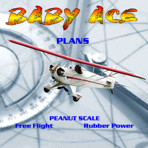 full size printed peanut scale plans  "baby ace" peanut required almost no flight trim adjustments.