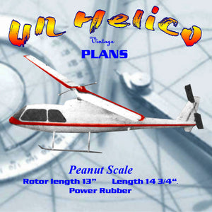 full size printed plan peanut scale based bell-hughy 'cobra'  "un helico"