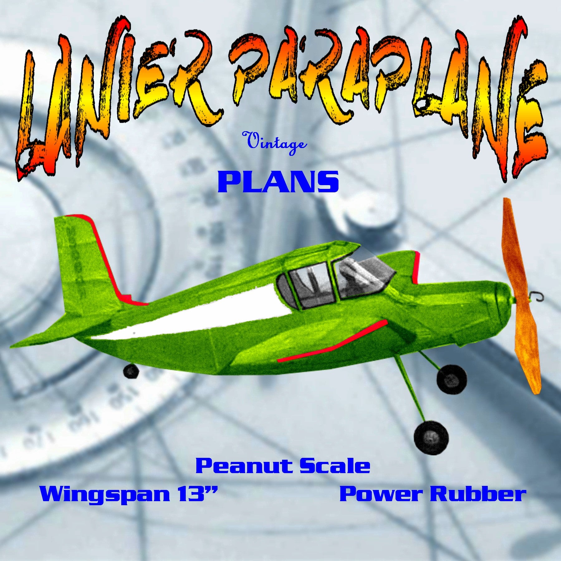 full size printed plans peanut scale "lanier paraplane"  it makes a great peanut scale model!