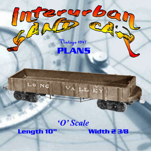 full size printed plan o gauge interurban sand car  a 1947 plan