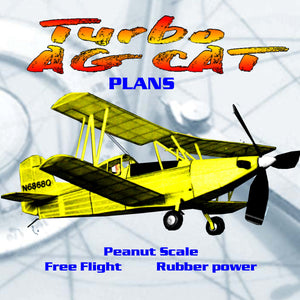 full size printed plans peanut scale turbo ag cat three-bladed prop clears the ground for takeoffs.