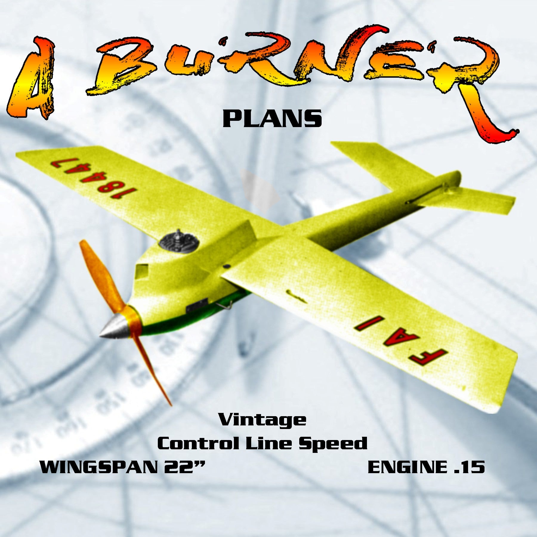 full size printed plan 1960 control line speed “ a burner ” fast proven design a.m.a. or fai events