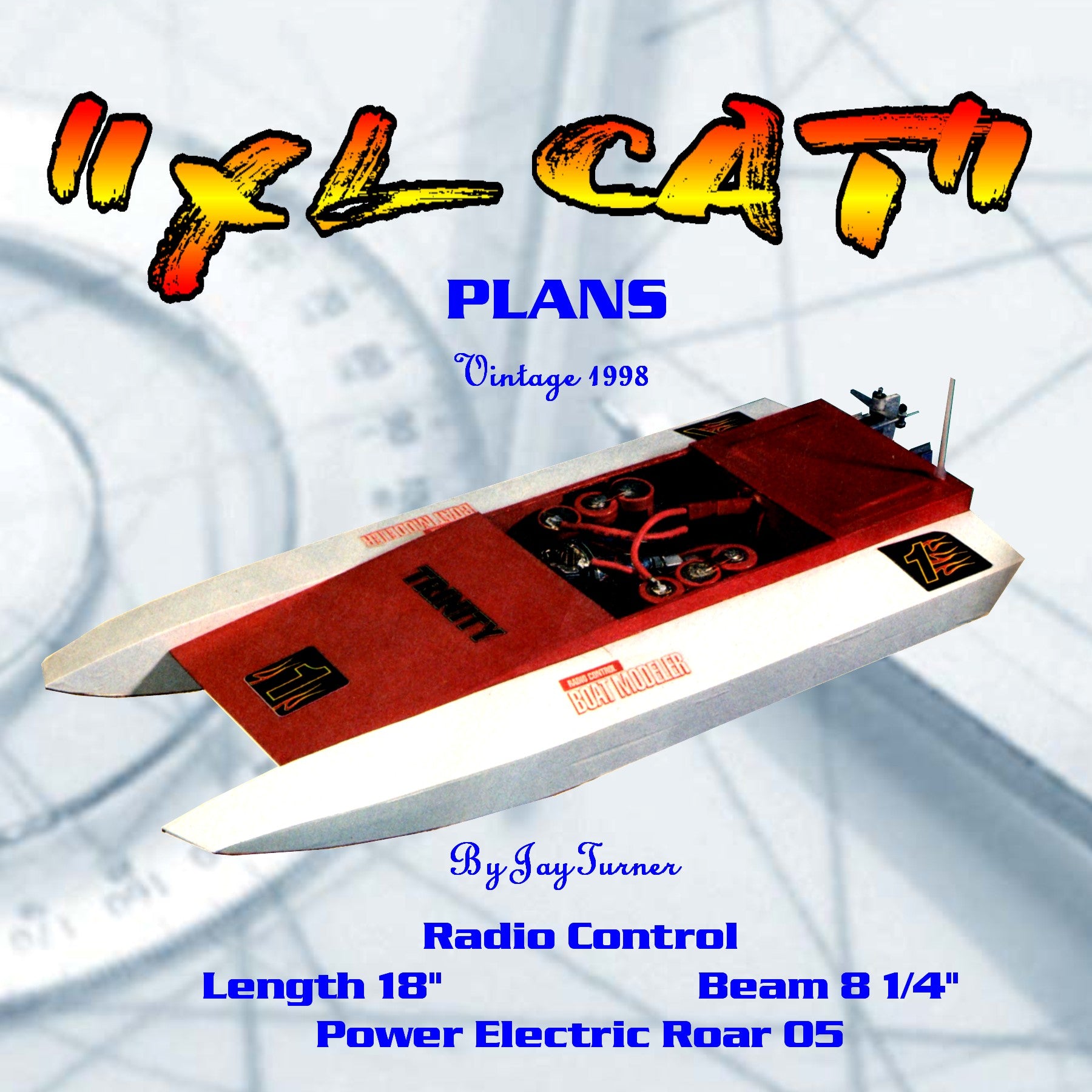 full size printed plan easy foam and wood electric catamaran xl cat